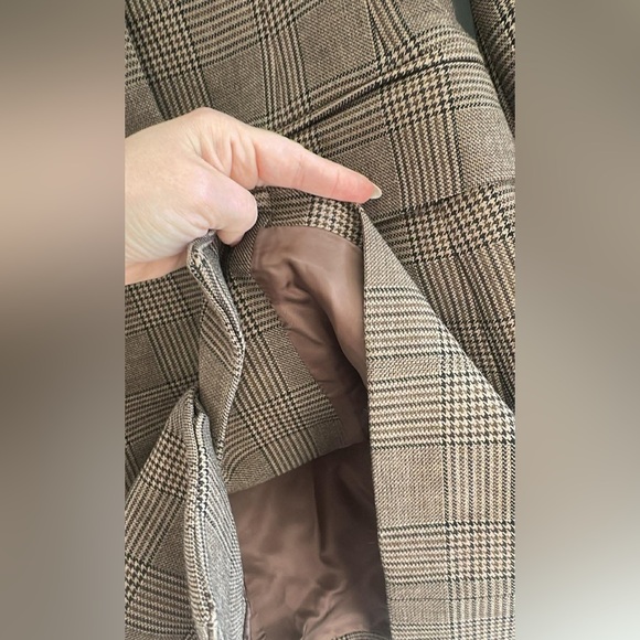 Aritzia Taupe Checkered Blazer Dress - Picture 10 of 10